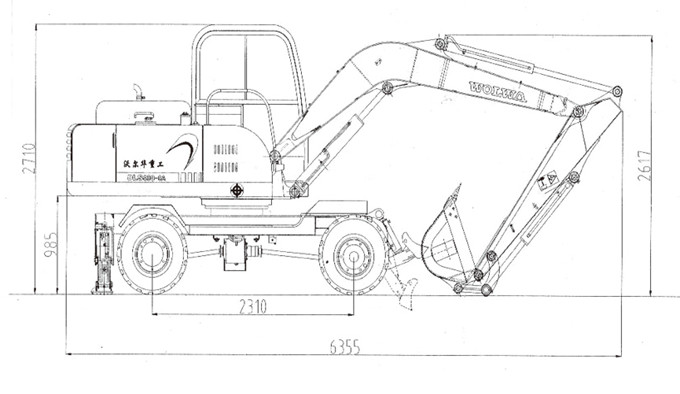 沃爾華DLS880-9A 7.2噸輪式液壓挖掘機外形尺寸 沃爾華DLS880-9A 7.2噸輪式液壓挖掘機外形尺寸