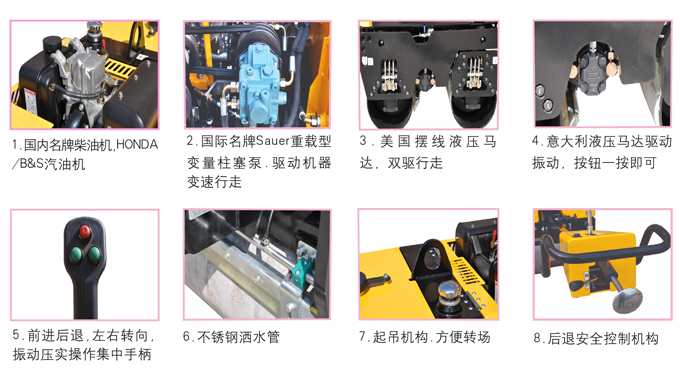 GNYL35C手扶式雙鋼軌壓路機基本配置 GNYL35C手扶式雙鋼軌壓路機基本配置